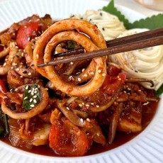 손질 통오징어 링채